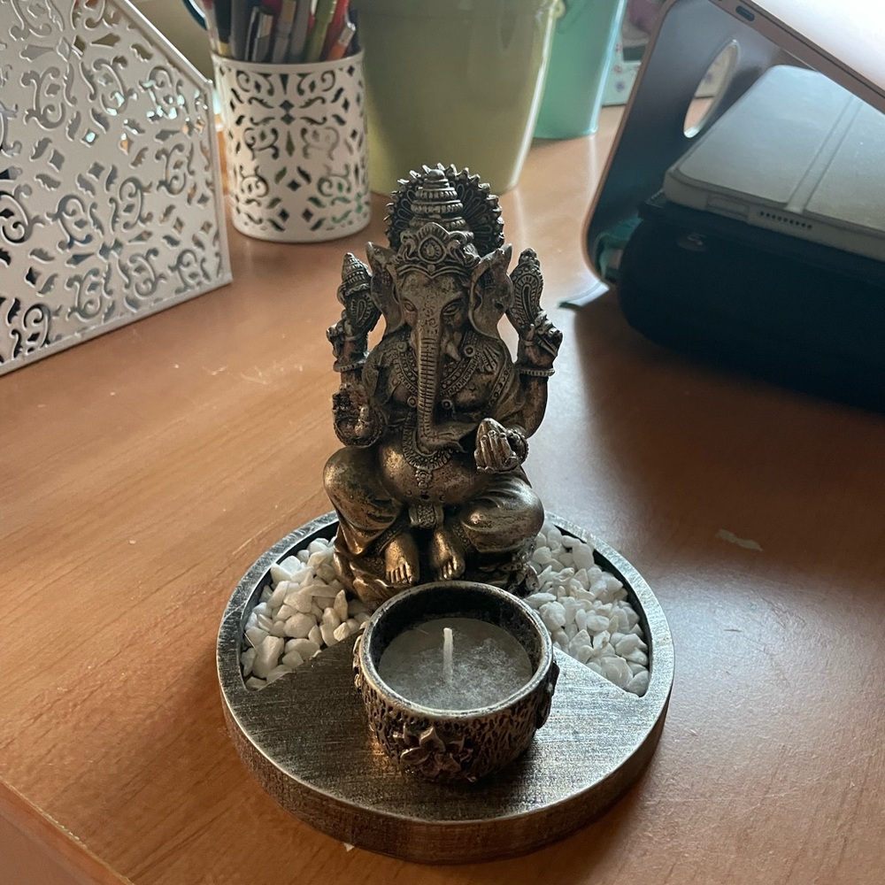 Bronze Ganesh Candle Holder